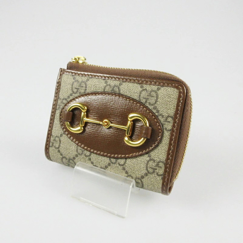 Gucci GG Supreme Horsebit L shaped Zipper Wallet